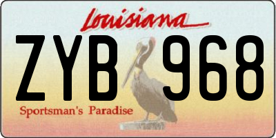 LA license plate ZYB968
