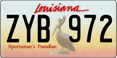 LA license plate ZYB972