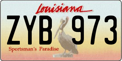 LA license plate ZYB973