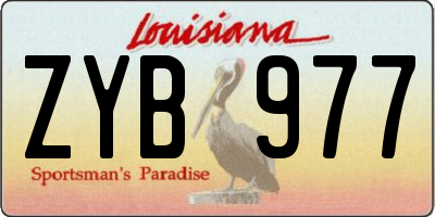 LA license plate ZYB977