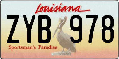LA license plate ZYB978