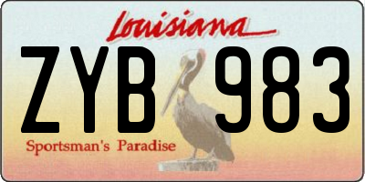 LA license plate ZYB983