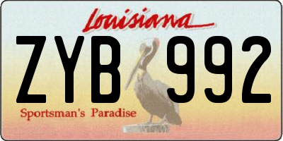 LA license plate ZYB992