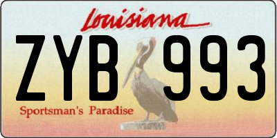 LA license plate ZYB993