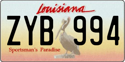 LA license plate ZYB994