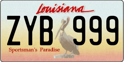 LA license plate ZYB999