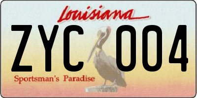 LA license plate ZYC004