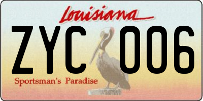 LA license plate ZYC006