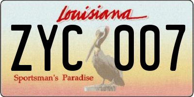 LA license plate ZYC007