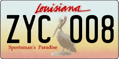 LA license plate ZYC008