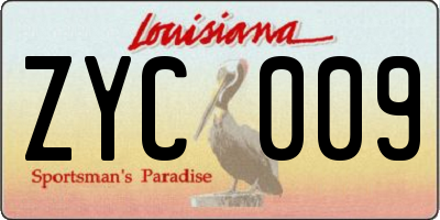 LA license plate ZYC009