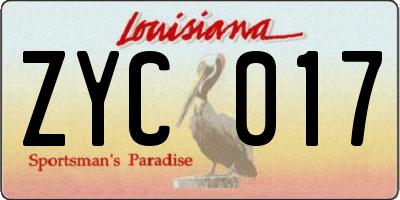 LA license plate ZYC017