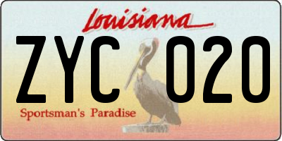 LA license plate ZYC020