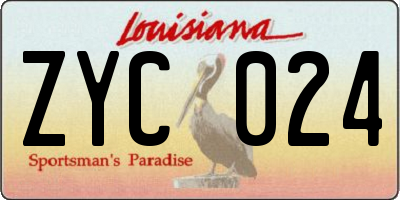 LA license plate ZYC024