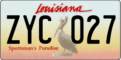 LA license plate ZYC027
