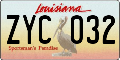 LA license plate ZYC032