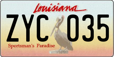 LA license plate ZYC035