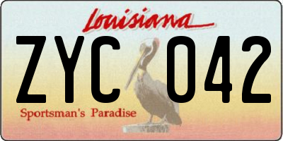 LA license plate ZYC042