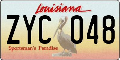 LA license plate ZYC048