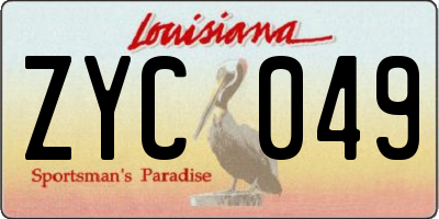 LA license plate ZYC049