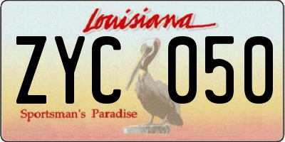 LA license plate ZYC050