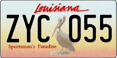 LA license plate ZYC055