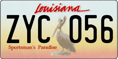 LA license plate ZYC056