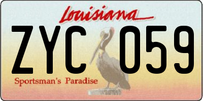 LA license plate ZYC059
