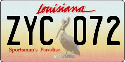 LA license plate ZYC072