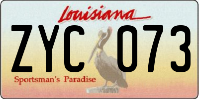 LA license plate ZYC073