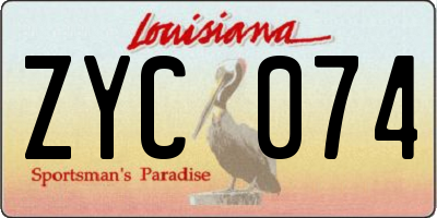 LA license plate ZYC074