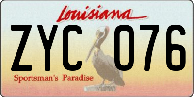 LA license plate ZYC076