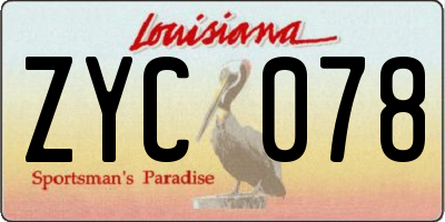 LA license plate ZYC078