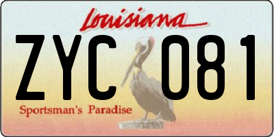 LA license plate ZYC081