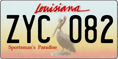LA license plate ZYC082
