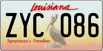 LA license plate ZYC086