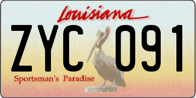 LA license plate ZYC091