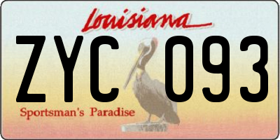 LA license plate ZYC093