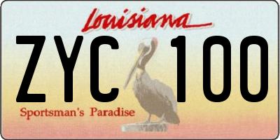 LA license plate ZYC100