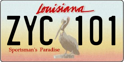 LA license plate ZYC101