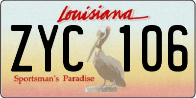 LA license plate ZYC106