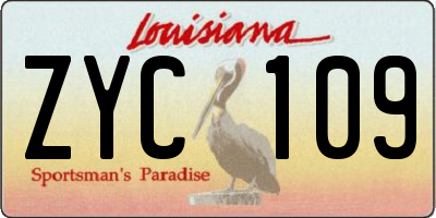 LA license plate ZYC109
