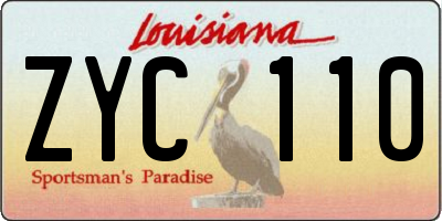 LA license plate ZYC110