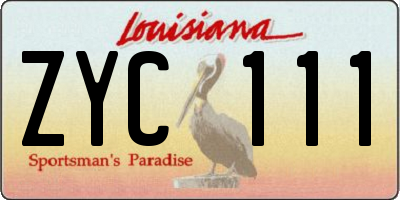 LA license plate ZYC111