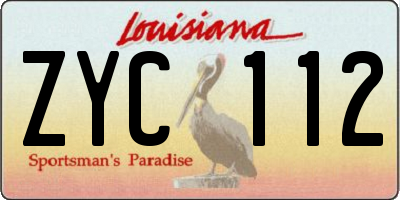 LA license plate ZYC112