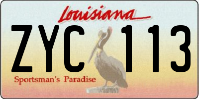 LA license plate ZYC113