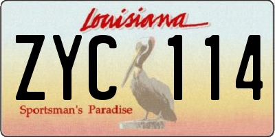 LA license plate ZYC114