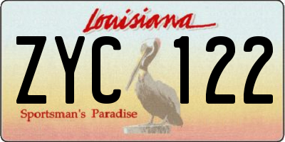 LA license plate ZYC122