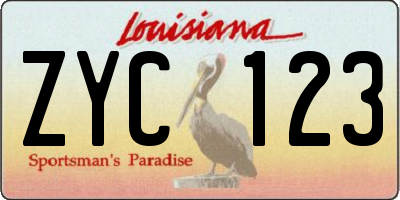 LA license plate ZYC123
