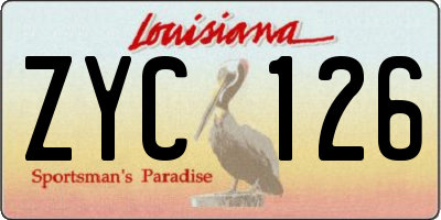 LA license plate ZYC126